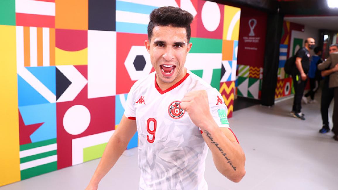 AL KHOR, QATAR - DECEMBER 06: Mohamed Ben Arbi of Tunisia celebrates in the tunnel following the FIFA Arab Cup Qatar 2021 Group B match between Tunisia and United Arab Emirates at Al Thumana Stadium on December 06, 2021 in Al Khor, Qatar. (Photo by Francois Nel - FIFA/FIFA via Getty Images)	