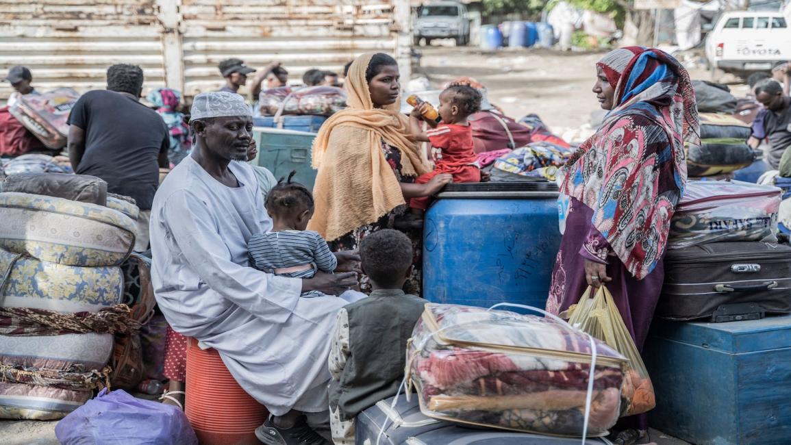 لاجئون سودانيون في المتمة (ميتيما) الإثيوبية في 5 مايو/ أيار 2023 (فرانس برس)