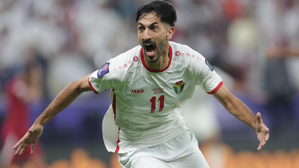 يزن النعيمات نجم الأردن أحرز 4 أهداف في كأس آسيا 2023 (لينتاو زهانغ/Getty)