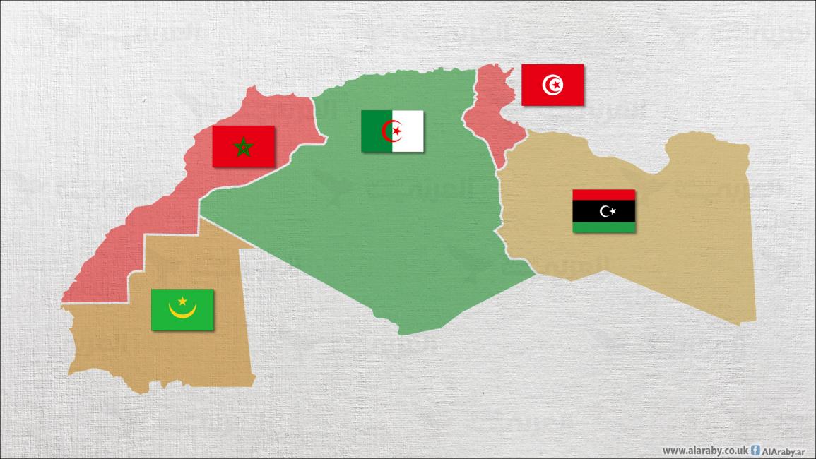 خريطة دول المغرب العربي 