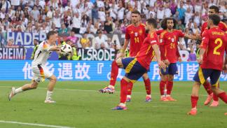 لقطة ركلة الجزاء بمواجهة إسبانيا وألمانيا في يورو 2024 (يورغن فرومي/Getty)