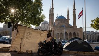 نازحون لبنانيون في وسط بيروت 13/11/2024 (إد رام/Getty)