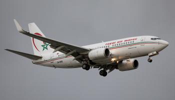 طائرة الخطوط الملكية المغربية طراز بوينغ 737 تهبط في مطار هيثرو بلندن، 28 أكتوبر 2020 (روبرت سميث/ Getty)