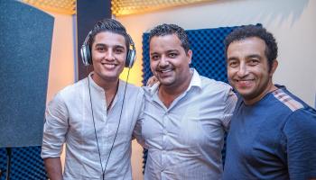 محمد عساف مع الشاعر سليمان العساف والفنّان وائل الشرقاوي