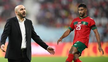 LENS, FRANCE - SEPTEMBER 12: Yahia Attiyat Allah of Morocco during the Internacional Friendly match between Morocco and Burkina Faso at Stade Bollaert-Delelis on September 12, 2023 in Lens, France. (Photo by Sebastian Frej/MB Media/Getty Images)