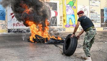 عسكريون متقاعدون يتظاهرون أمام القصر الحكومي في بيروت، 10 أيلول 2024 (حسام شبارو/ الأناضول)