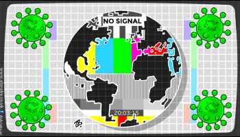 كاريكاتير كورونا والعالم / حجاج