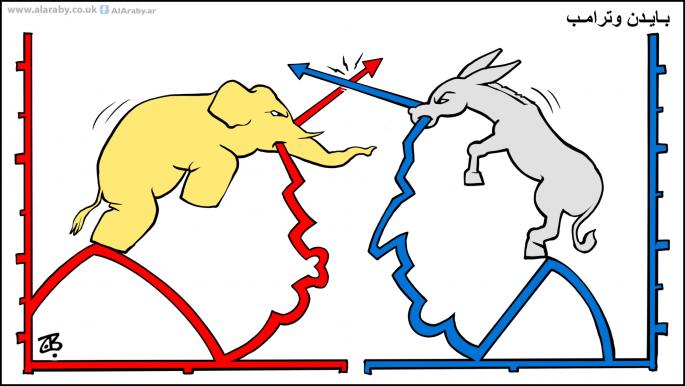 كاريكاتير بايدن ترامب / حجاج